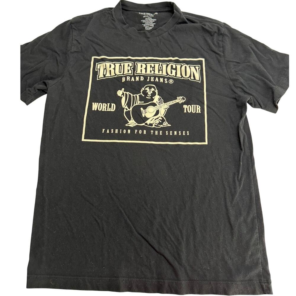 True Religion Men's Buddha SRS Puff Crew Tee, Style# 108205, Size Large Black